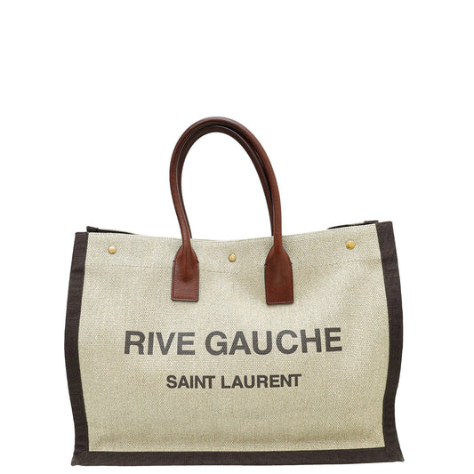 YSL Bicolor Rive Gauche Large Tote Bag