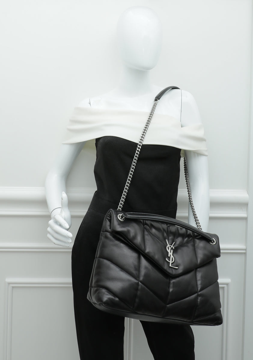 YSL Black Monogram Puffer Flap Medium Bag