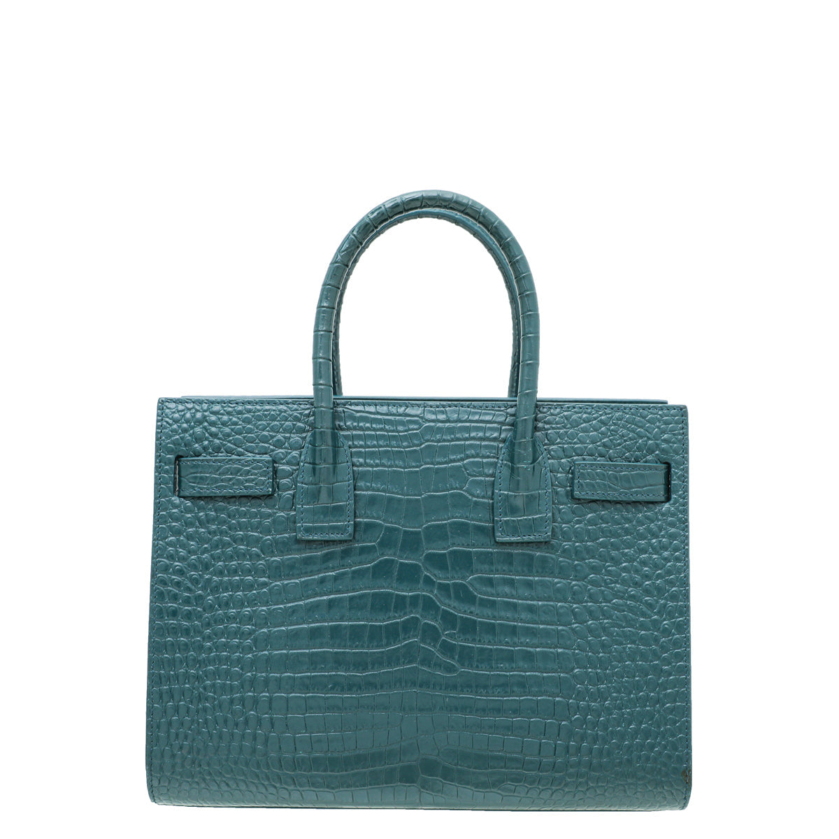 YSL Teal Croc Sac De Jour Baby Bag