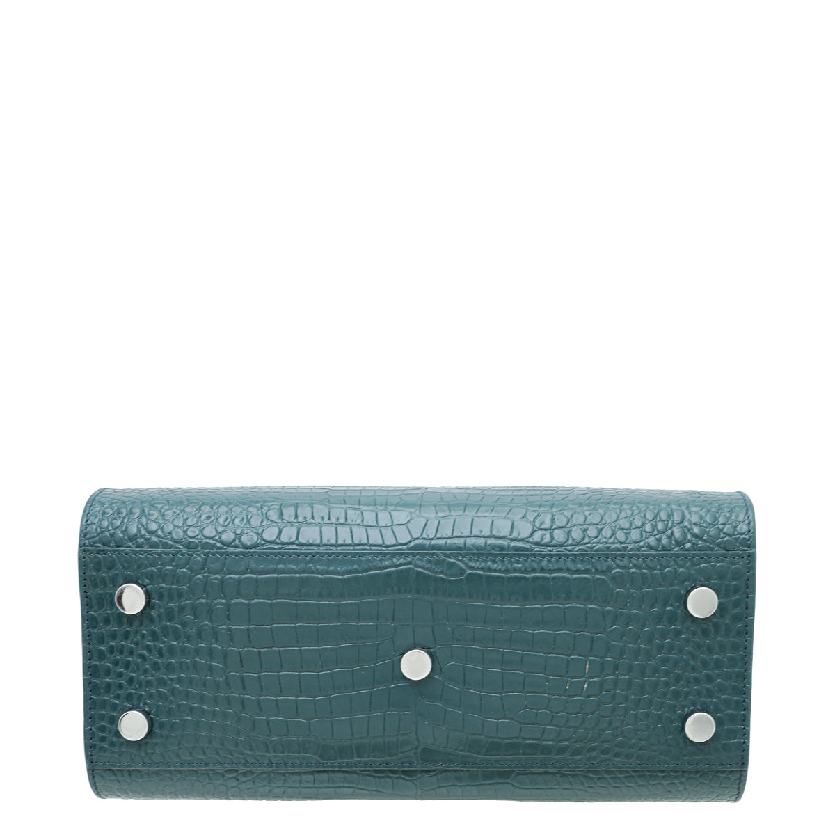 YSL Teal Croc Sac De Jour Baby Bag