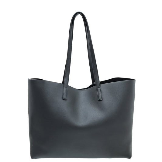 YSL Black East West Supple Large Shopping Tote Bag