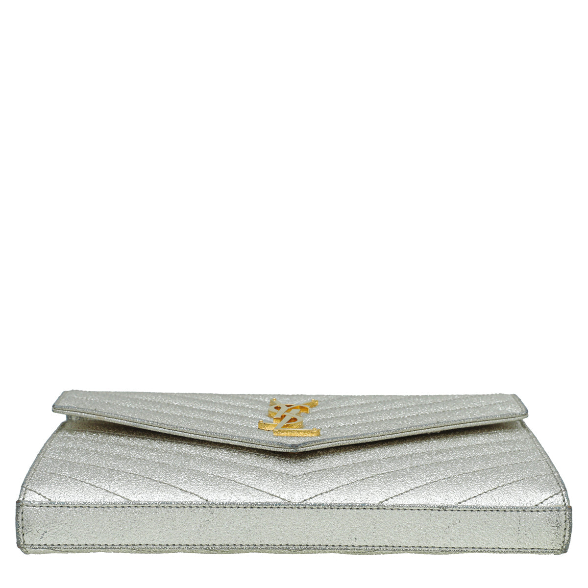 YSL Metallic Gold Cassandre Monogram Chain Wallet