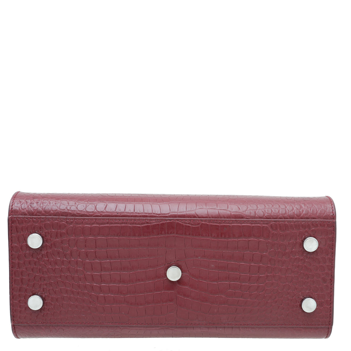 YSL Burgundy Croc Sac De Jour Baby Bag