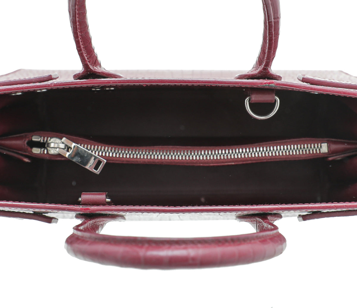 YSL Burgundy Croc Sac De Jour Baby Bag