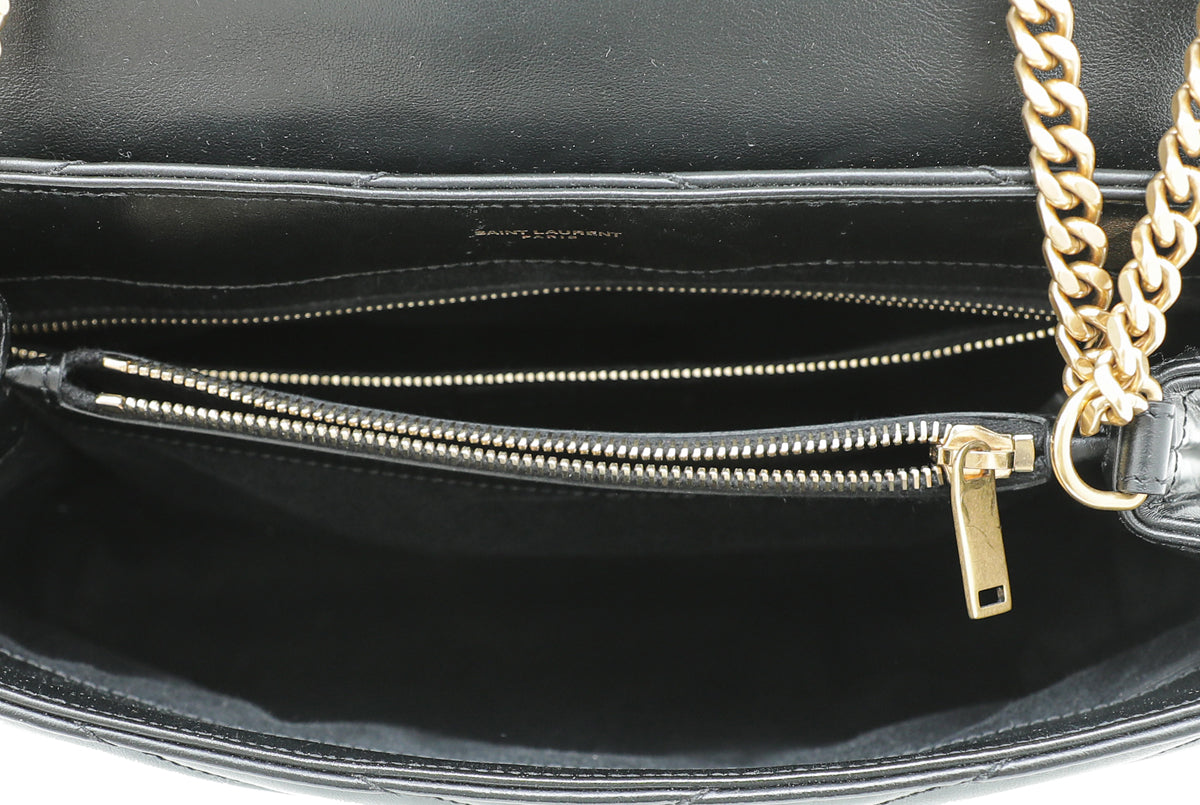 YSL Black Loulou Medium Flap Chain Bag