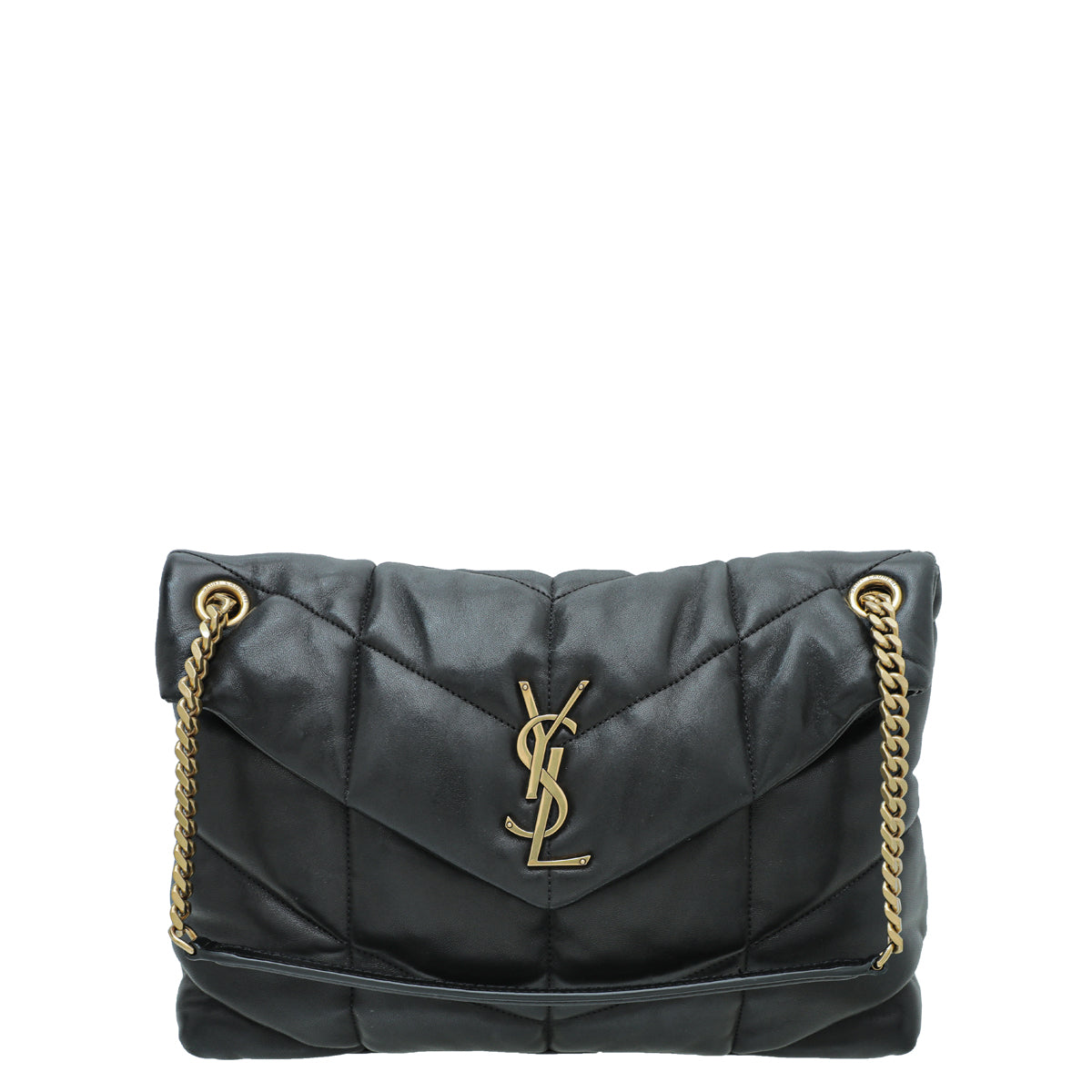 YSL Black Loulou Puffer Large Flap Chain Bag