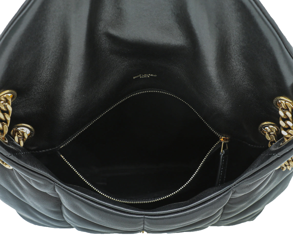 YSL Black Loulou Puffer Large Flap Chain Bag