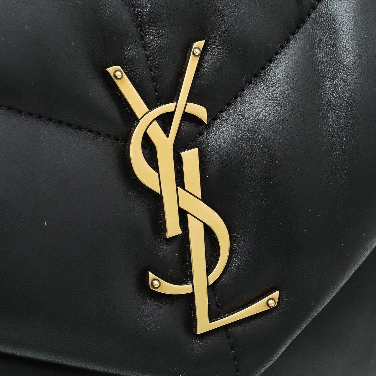 YSL Black Loulou Puffer Large Flap Chain Bag