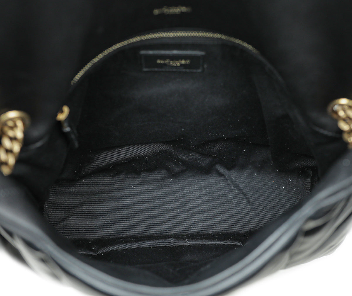 YSL Black Loulou Puffer Large Flap Chain Bag