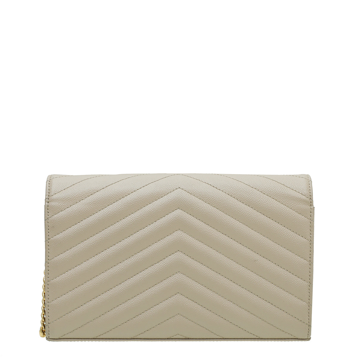 YSL Beige Monogram Cassandre Chain Wallet