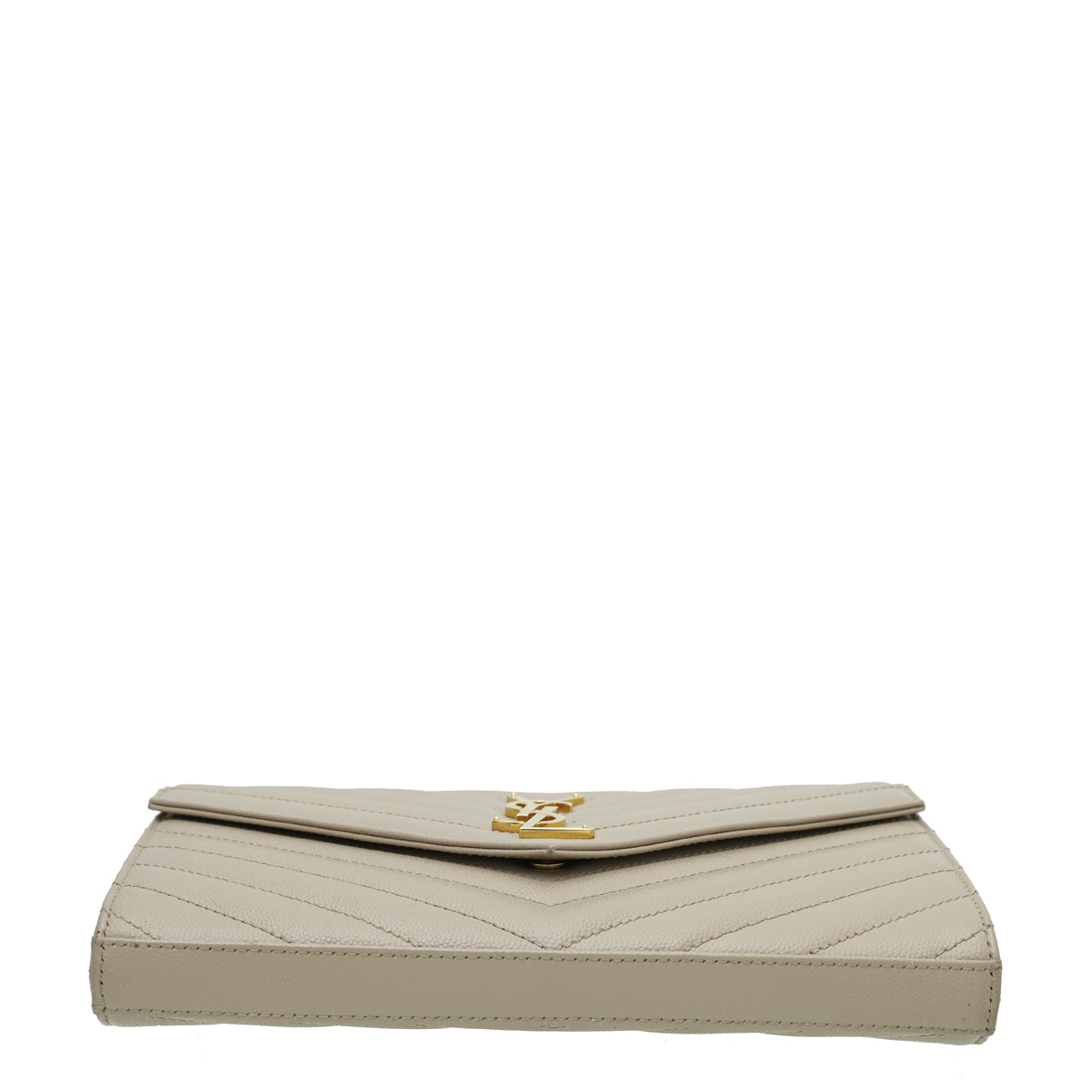 YSL Beige Monogram Cassandre Chain Wallet