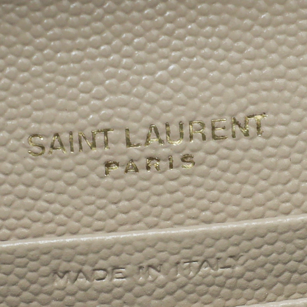 YSL Beige Grain De Poudre Mix Quilt Envelope Chain Wallet