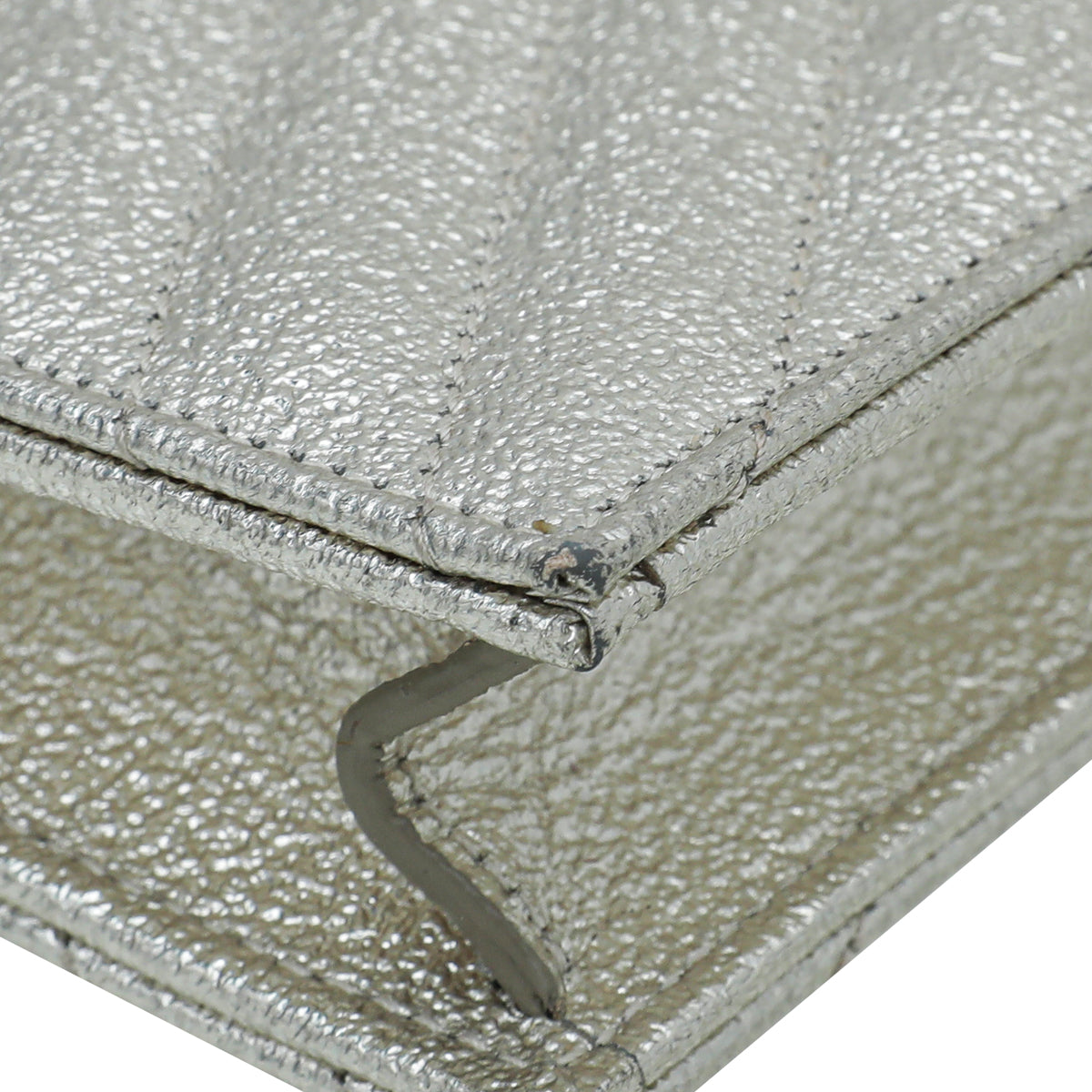 YSL Metallic Champagne Cassandre Envelope Chain Wallet