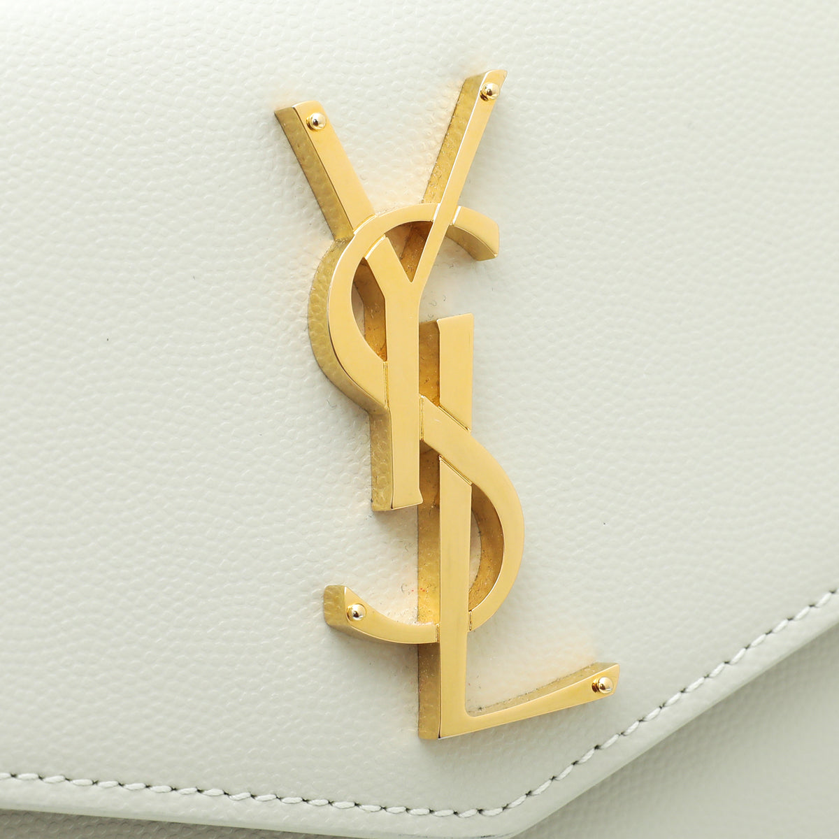 YSL Vintage Blanc Uptown Medium Tote Large Bag