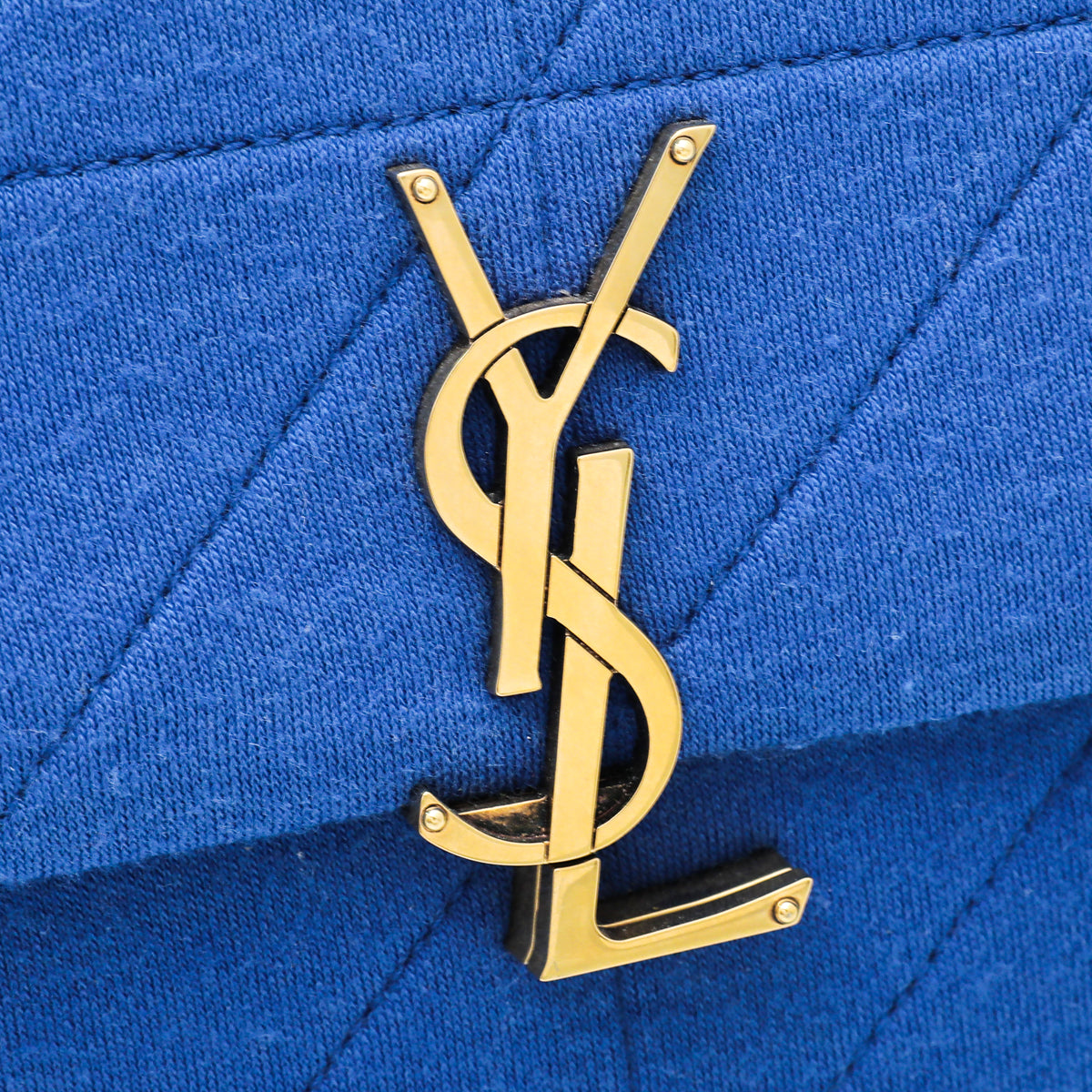 YSL Blue Jersey Jamie "Carre Rive Gauche" Medium Bag