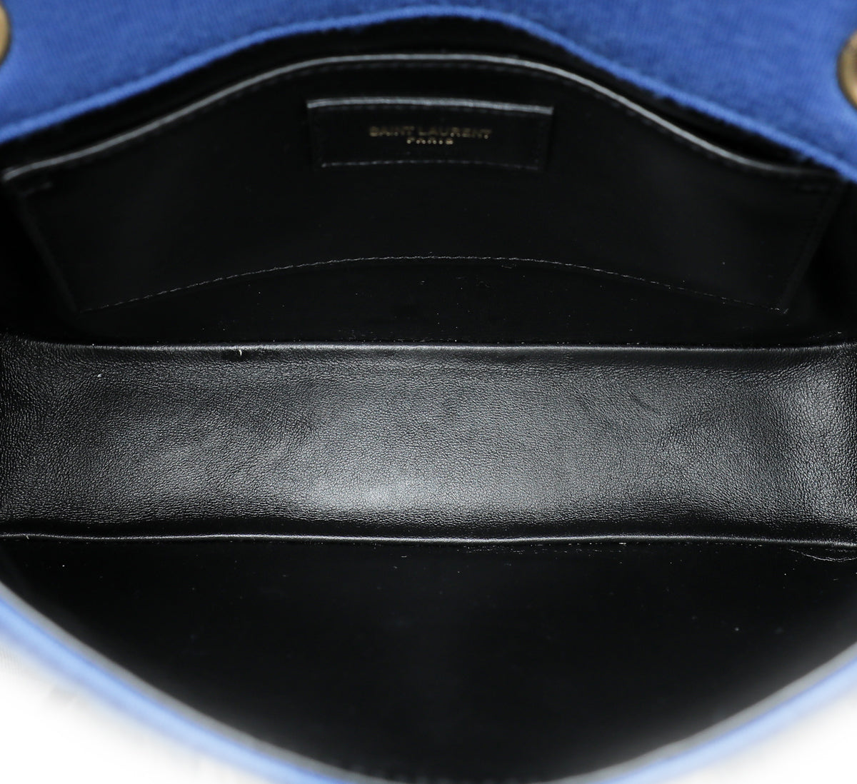 YSL Blue Jersey Jamie "Carre Rive Gauche" Medium Bag