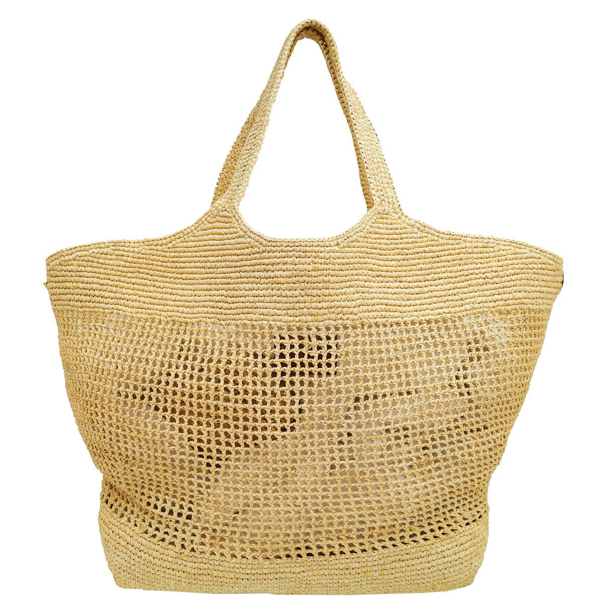 YSL Bicolor ICARE IN RAFFIA Maxi Shopping Tote Bag