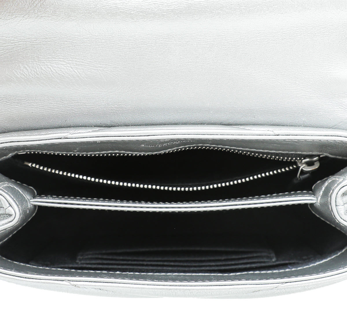 YSL Metallic Grey LouLou Toy Bag