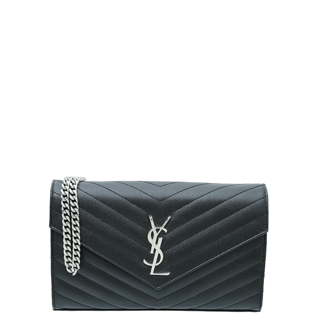 YSL Black Monogram Cassandre Chain Wallet