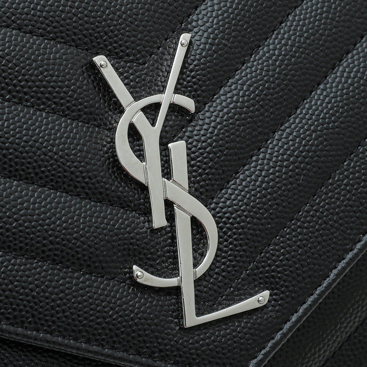 YSL Black Monogram Cassandre Chain Wallet