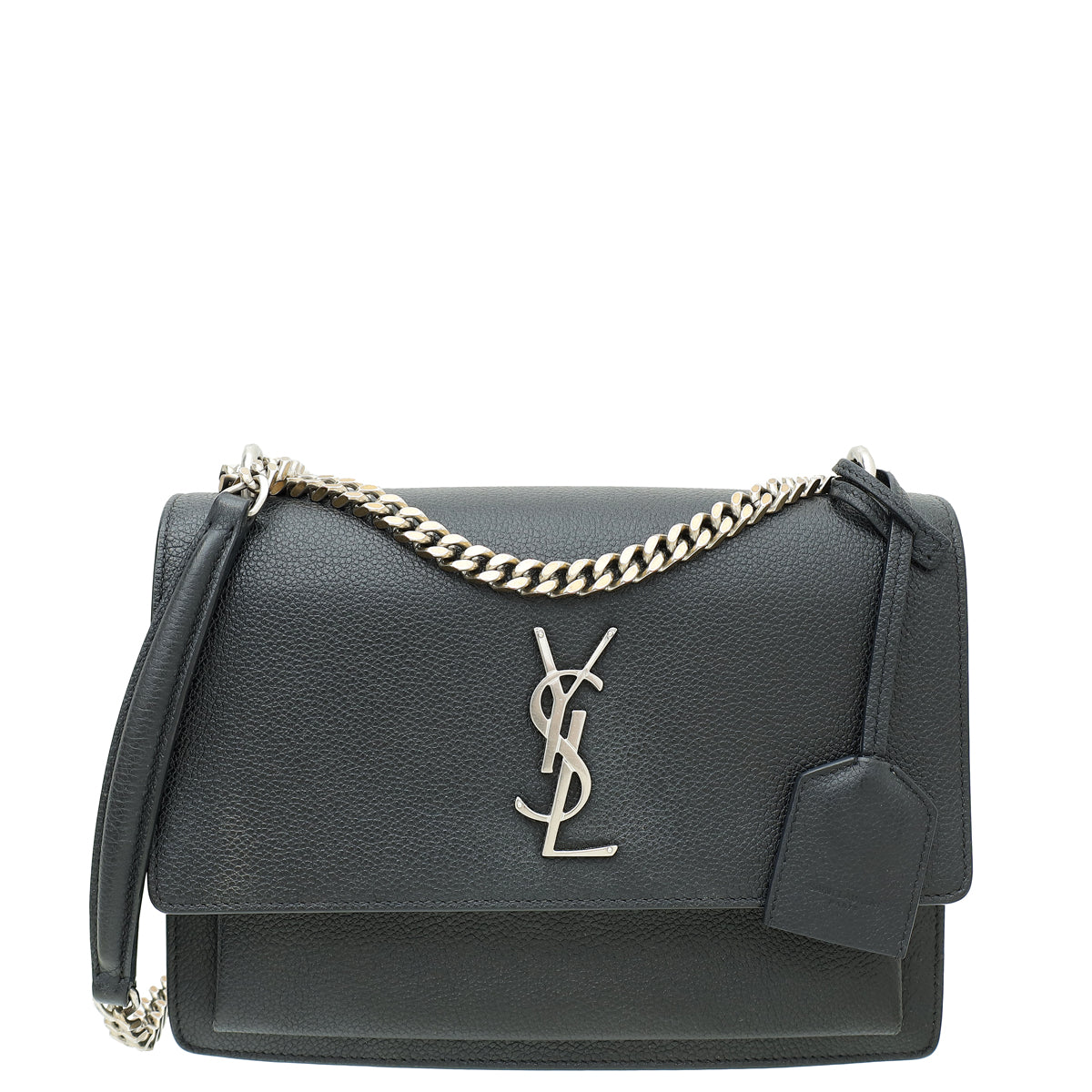 YSL Black Sunset Medium Shoulder Bag