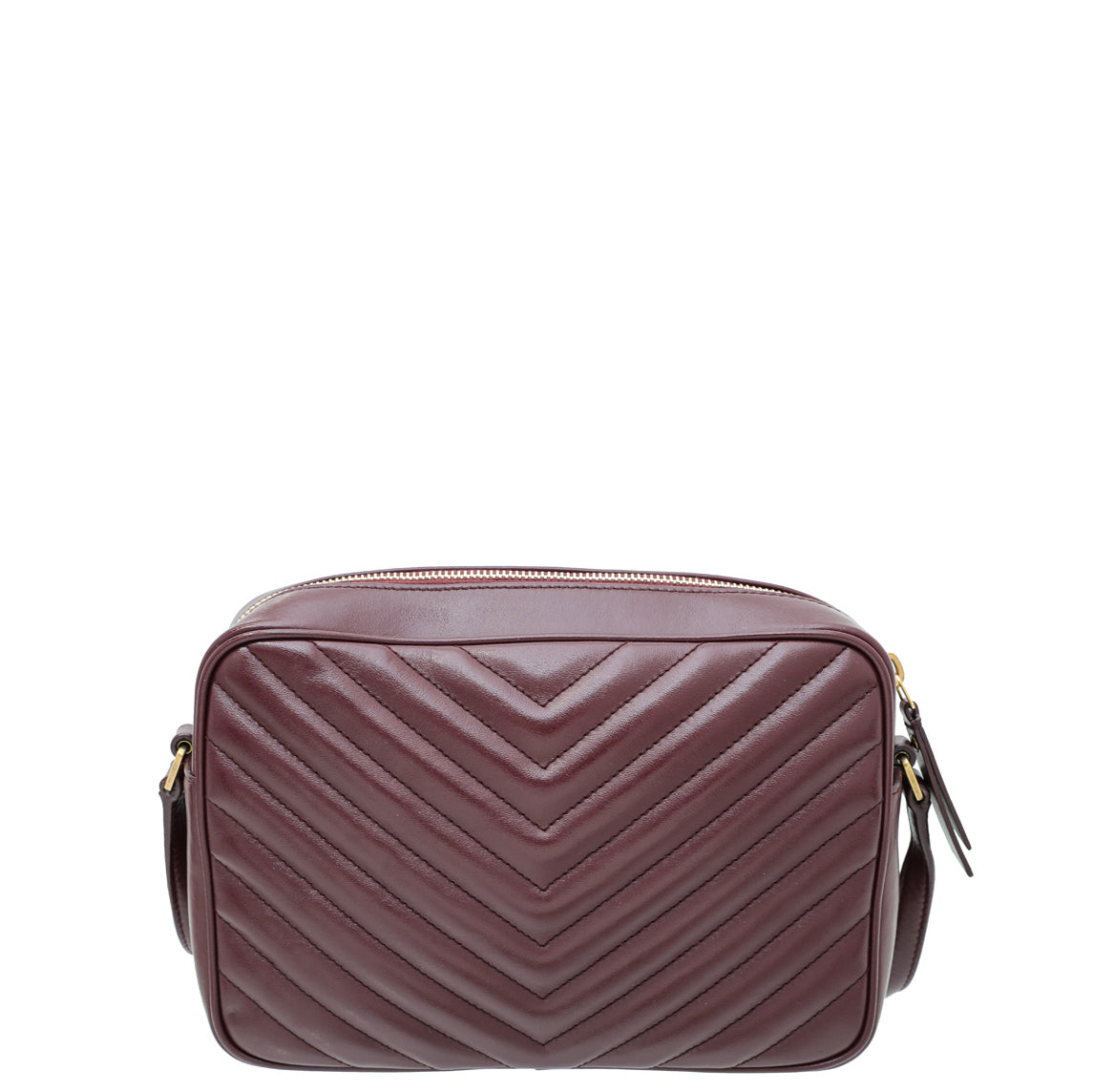 YSL Burgundy Monogram Lou Tassel Camera Bag