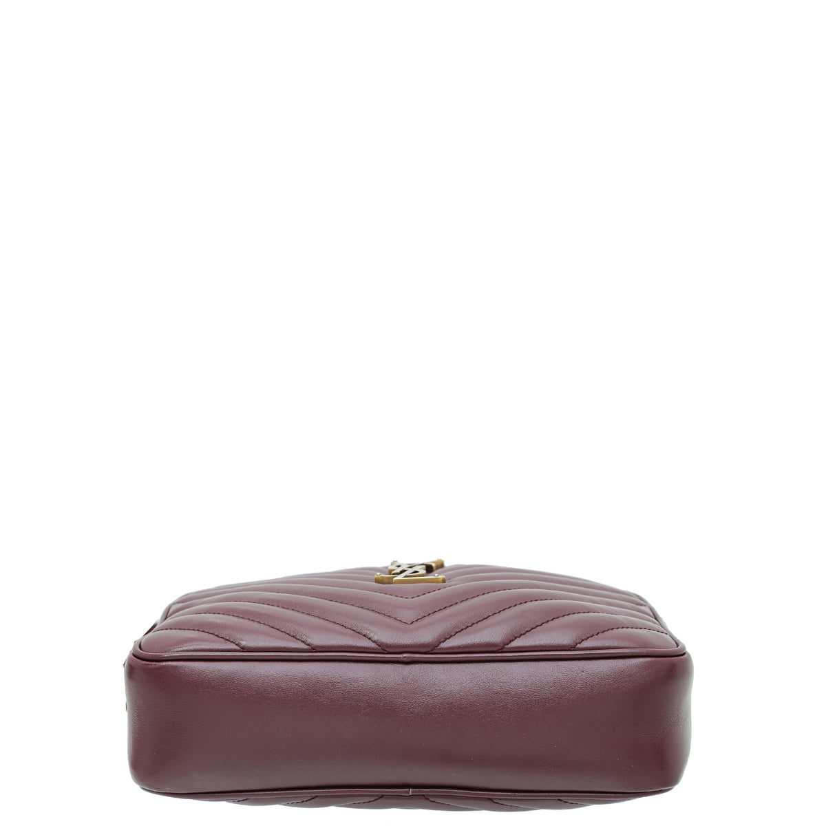 YSL Burgundy Monogram Lou Tassel Camera Bag