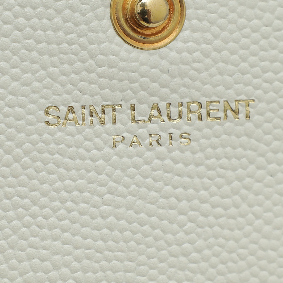 YSL White Monogram Cassandre Chain Wallet