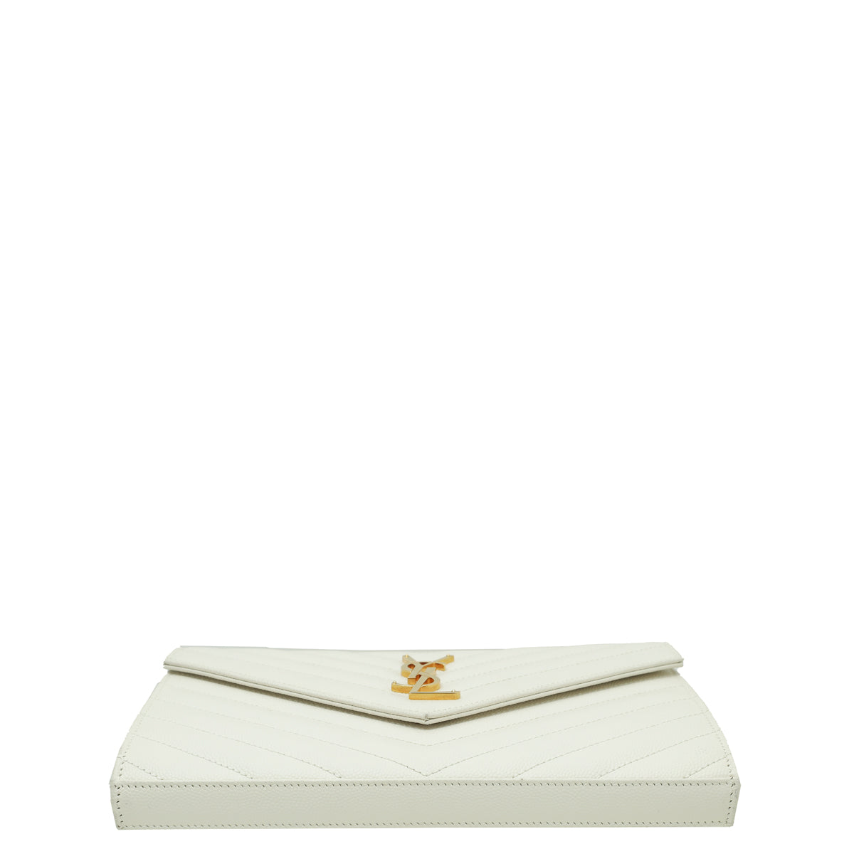 YSL White Monogram Cassandre Chain Wallet