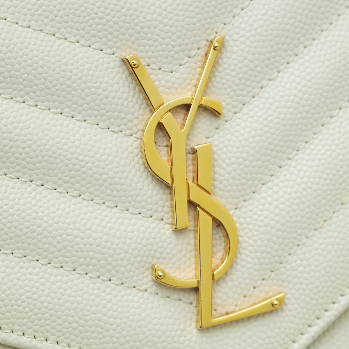 YSL White Monogram Cassandre Chain Wallet