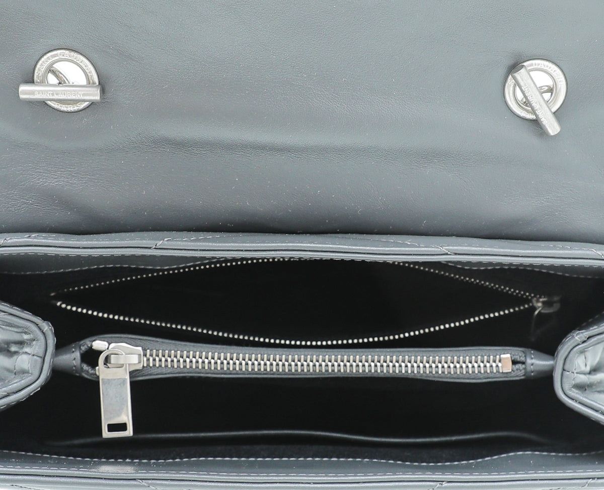 YSL Grey LouLou Medium Satchel Bag