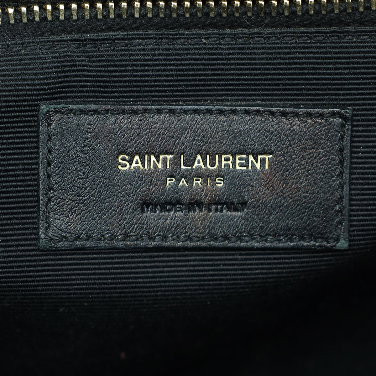 YSL Dark Green Monogram Chevron Satchel Large Bag