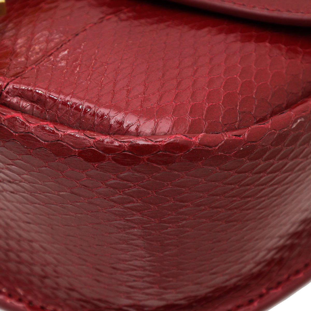 YSL Red Python Kaia Small Satchel Bag