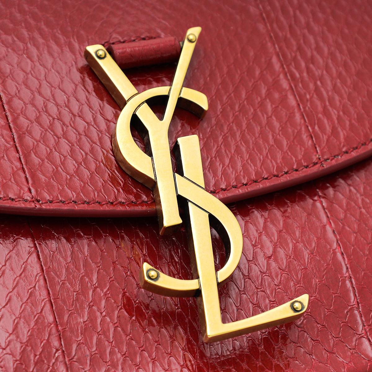 YSL Red Python Kaia Small Satchel Bag