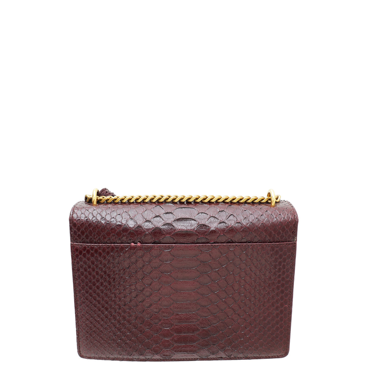 YSL Burgundy Sunset Python Medium Bag