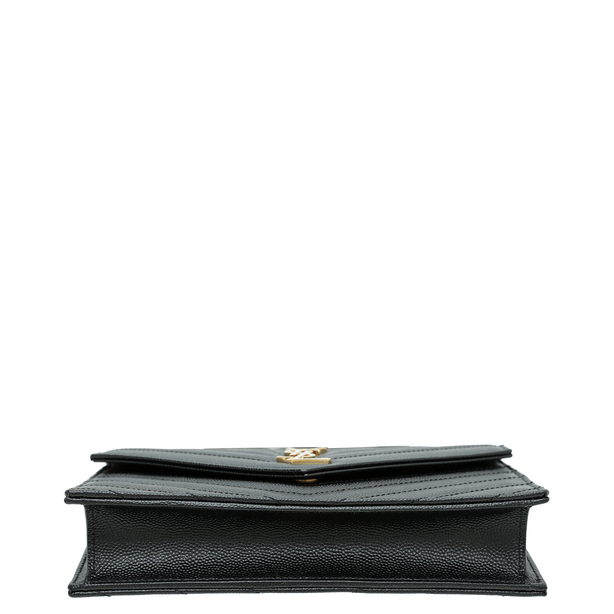 YSL Black Cassandre Envelope Chain Wallet