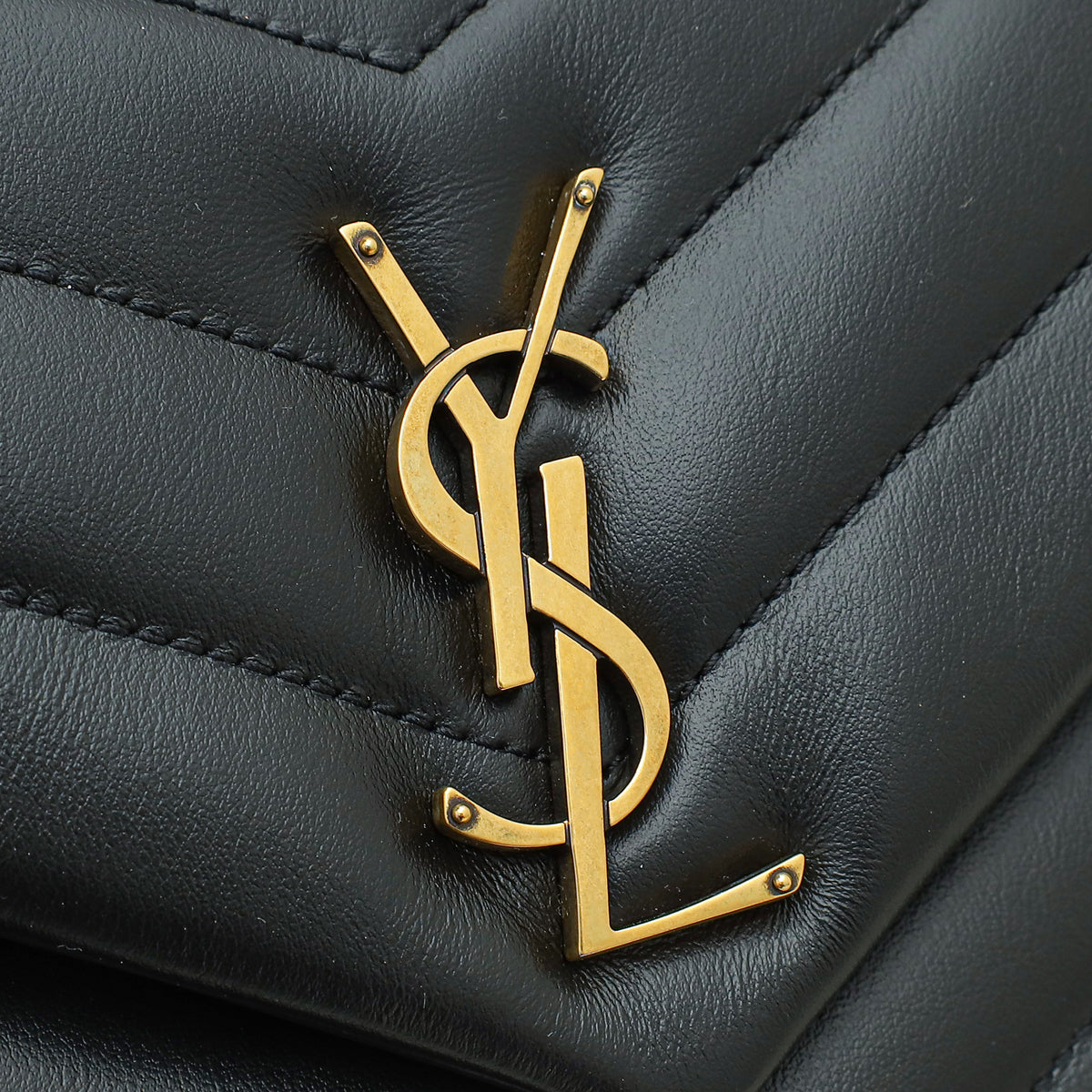 YSL Black Aged LouLou Shoulder Bag