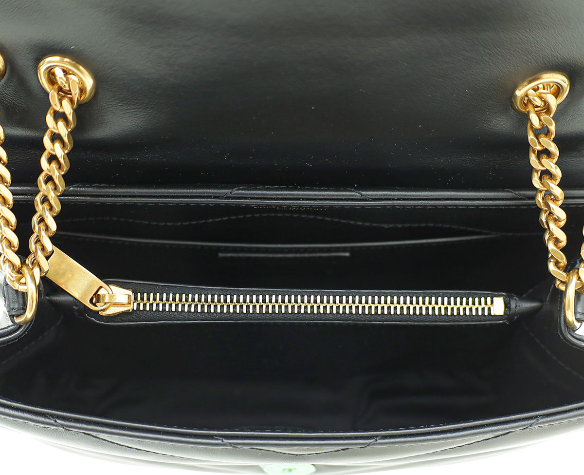 YSL Black Aged LouLou Shoulder Bag