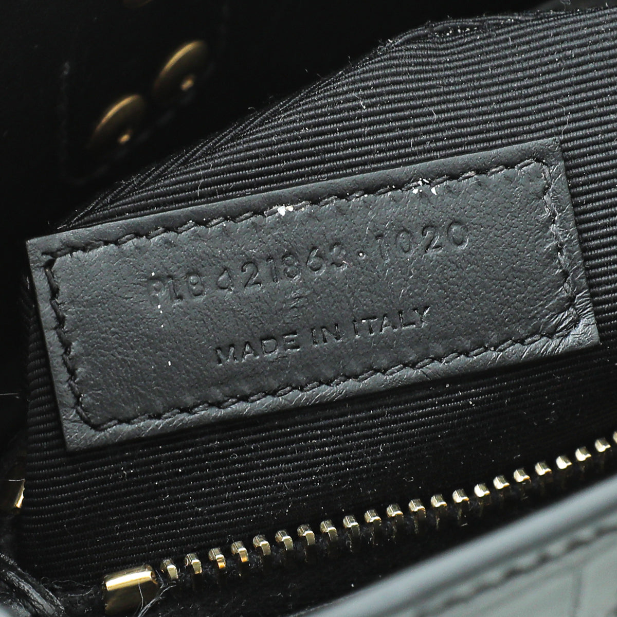 YSL Black Baby Croc Embossed Sac De Jour Bag