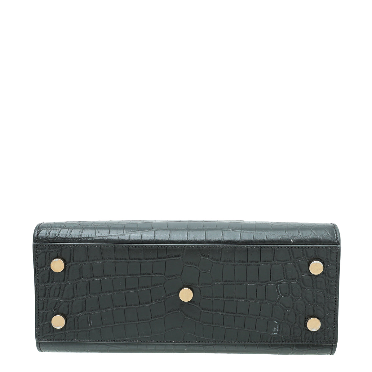 YSL Black Baby Croc Embossed Sac De Jour Bag