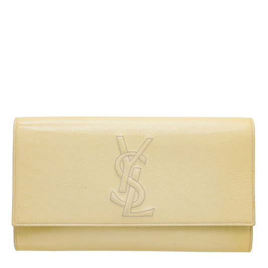 YSL Light Yellow Belle De Jour Clutch