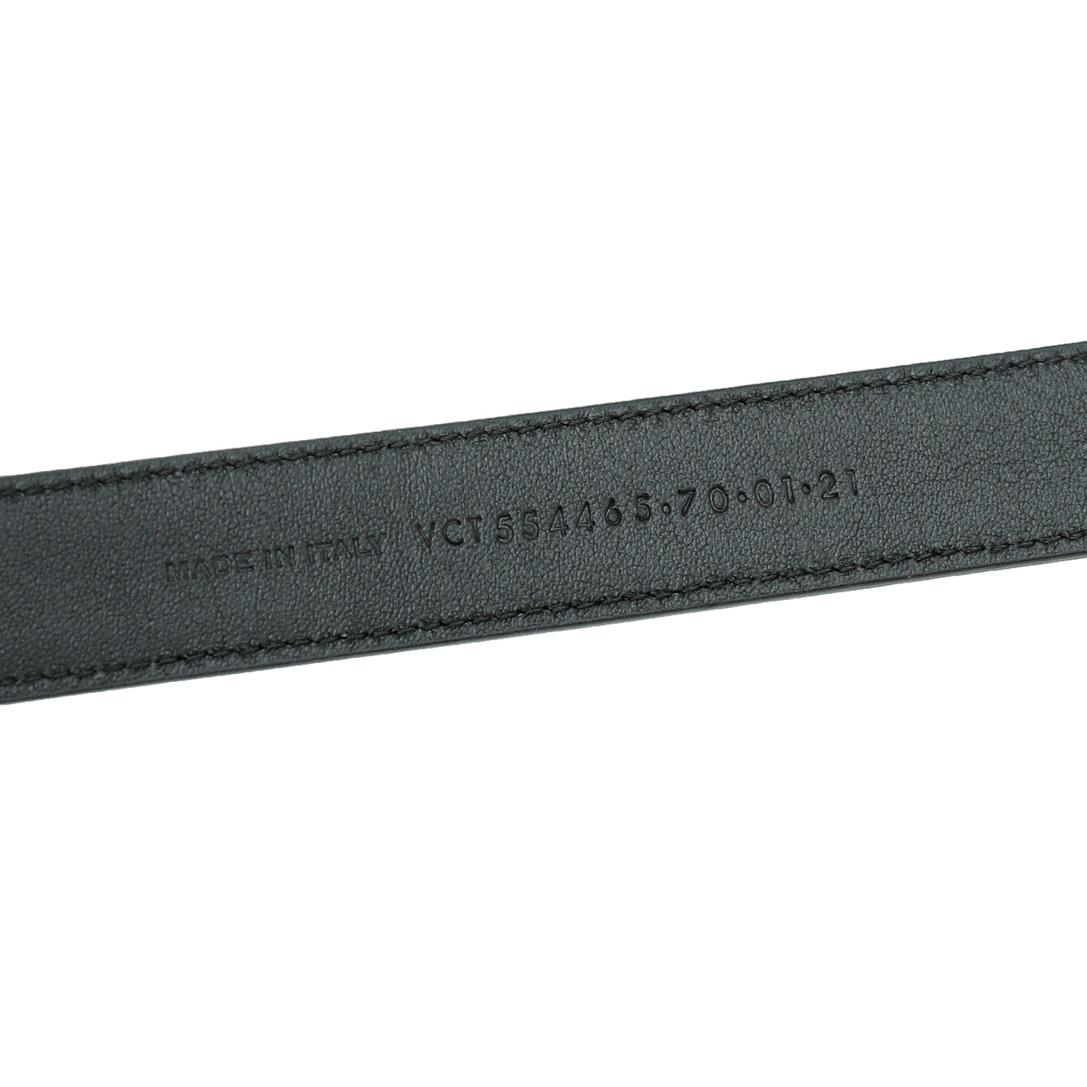 YSL Black Croco Embossed Cassandre 20mm Belt