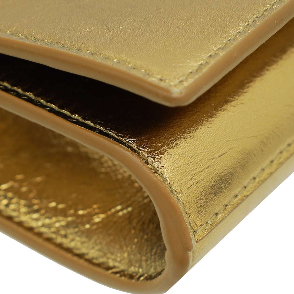 YSL Metallic Gold Belle De Jour  Clutch