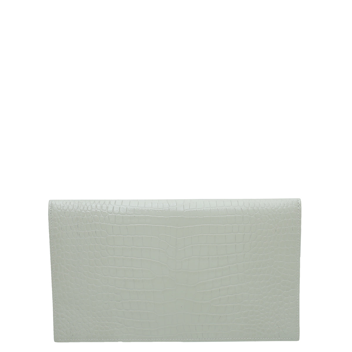 YSL Blanc Vintage Croco Embossed Uptown Pouch