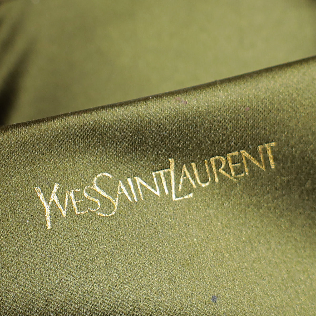 YSL Olive Belle De Jour Patent Clutch