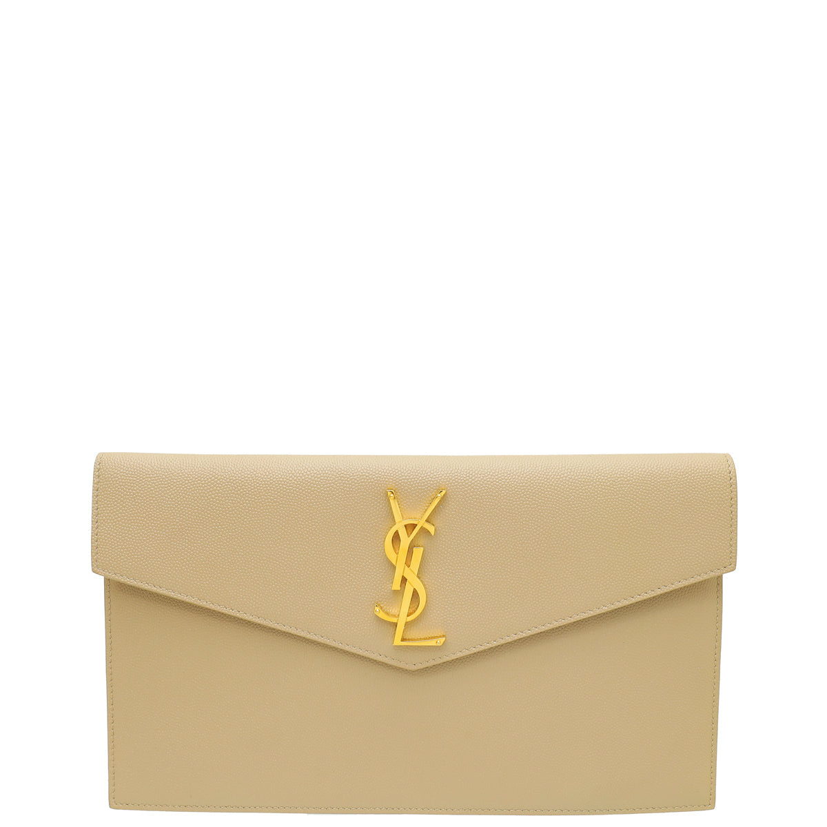 YSL Beige Uptown Clutch