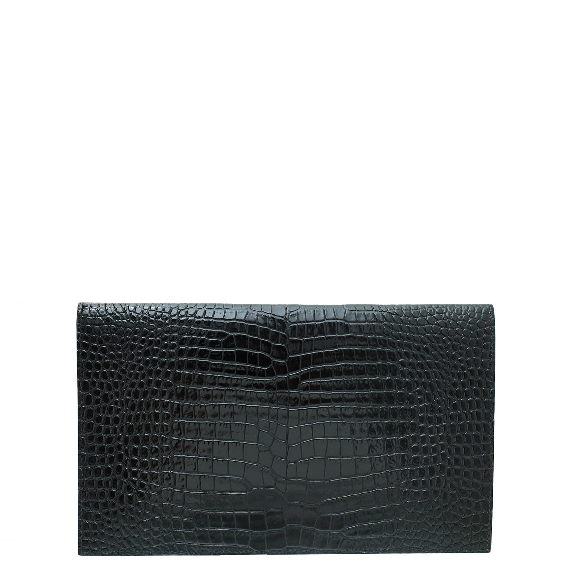 YSL Black Croco Embossed Uptown Pouch