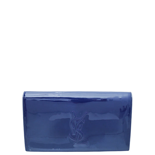 YSL Blue Belle De Jour Clutch Large