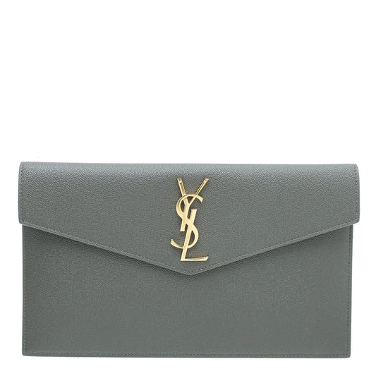 YSL Asphalt Grey Uptown Pouch