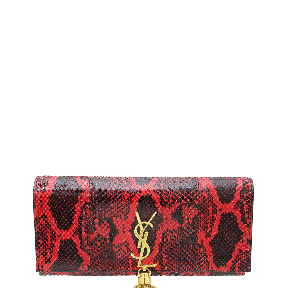 YSL Bicolor Python Kate Tassel Clutch